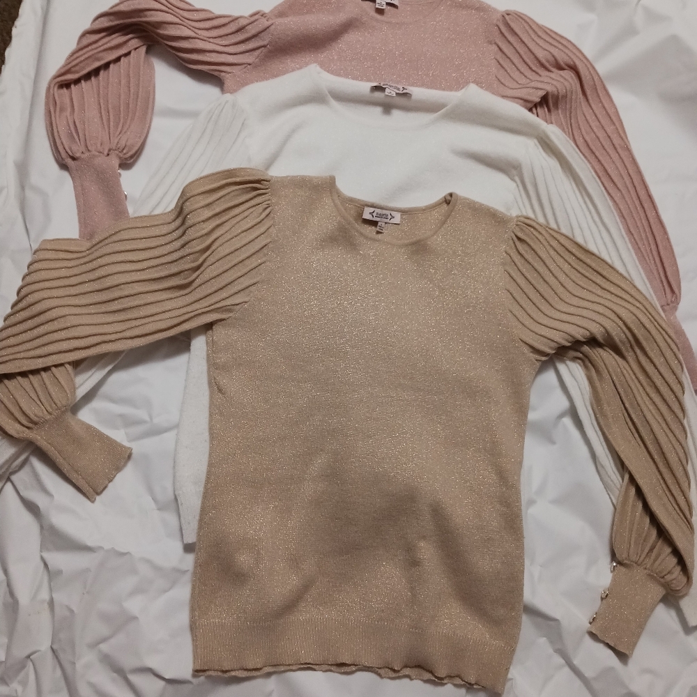 Nanette Lepore Sweater lot Sz Small Glitter Sparkle Assort Colors
